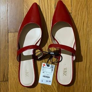 NWT Zara flat mules. Sz 9 or 40.